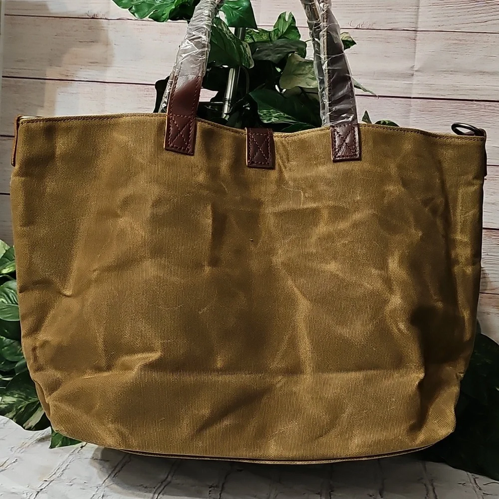Oiled Canvas Tote/Crossbody Bag In Spice NWOT